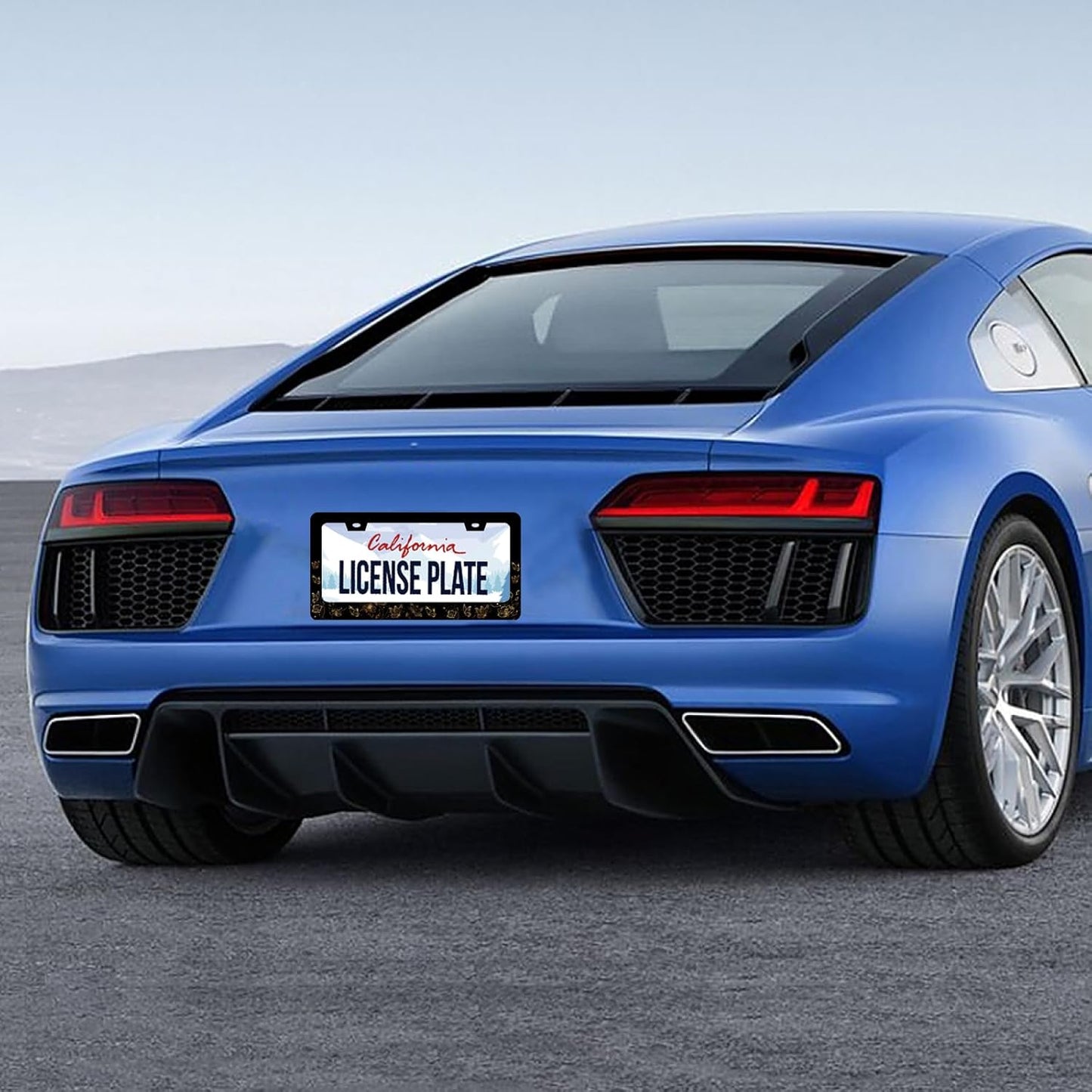 Butterfly License Plate Frame Golden Butterflies License Plate Stainless Steel Funny License Plate Holder for Men Women Universal Colorful Car Accessories Decoration 12.3" x 6.3"