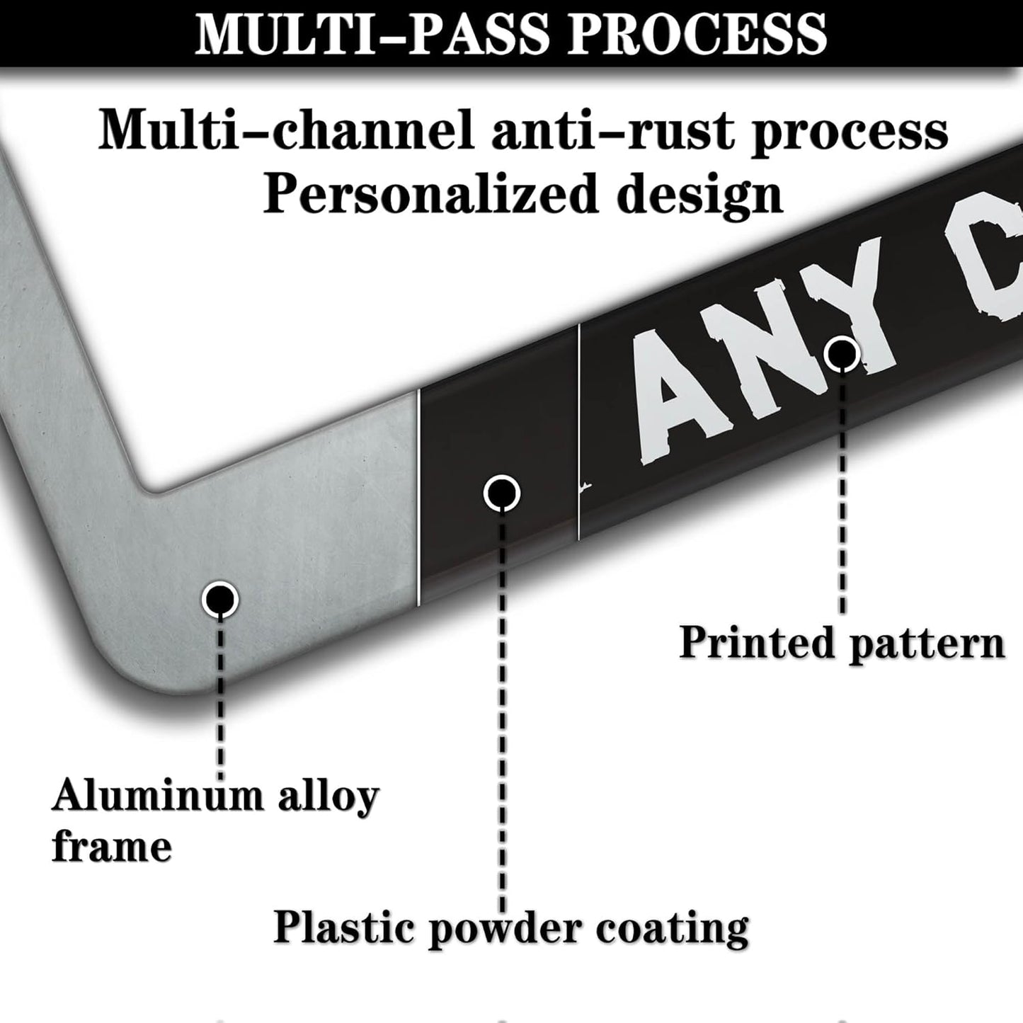 License Plate Holder Black and White License Plate Frames Can You Be Any Closer Aluminum Metal Car Accessory 2 Pack with Screw Covers Set
