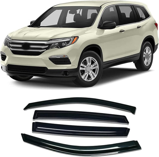 Window Visor Compatible with Honda Pilot 2016-2022 Wind Deflector Sun/Rain Guards Smoke 4pcs