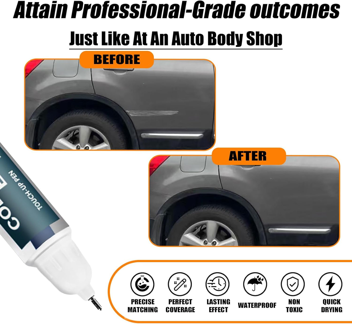 K51 Platinum Graphite Metallic Touch Up Paint for Nissan, Car Paint Pen Scratch Repair Two-In-One Touch Up Paint, Premium Car Scratch Remover for Deep Scratches