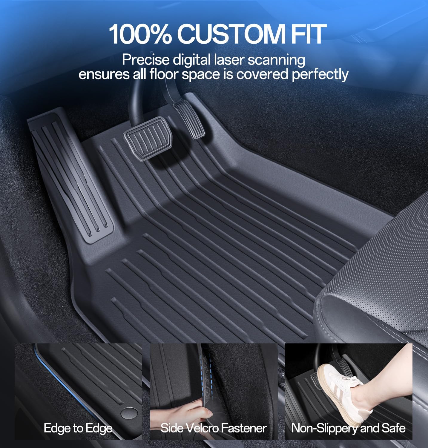 Floor Mats Fit for Model Y 2026-2025 Juniper 5-Seat - All Weather TPE Front, Rear, Cargo & Sub-Trunk Mats, 6-Piece Custom Fit (Not Fit 7-Seat)