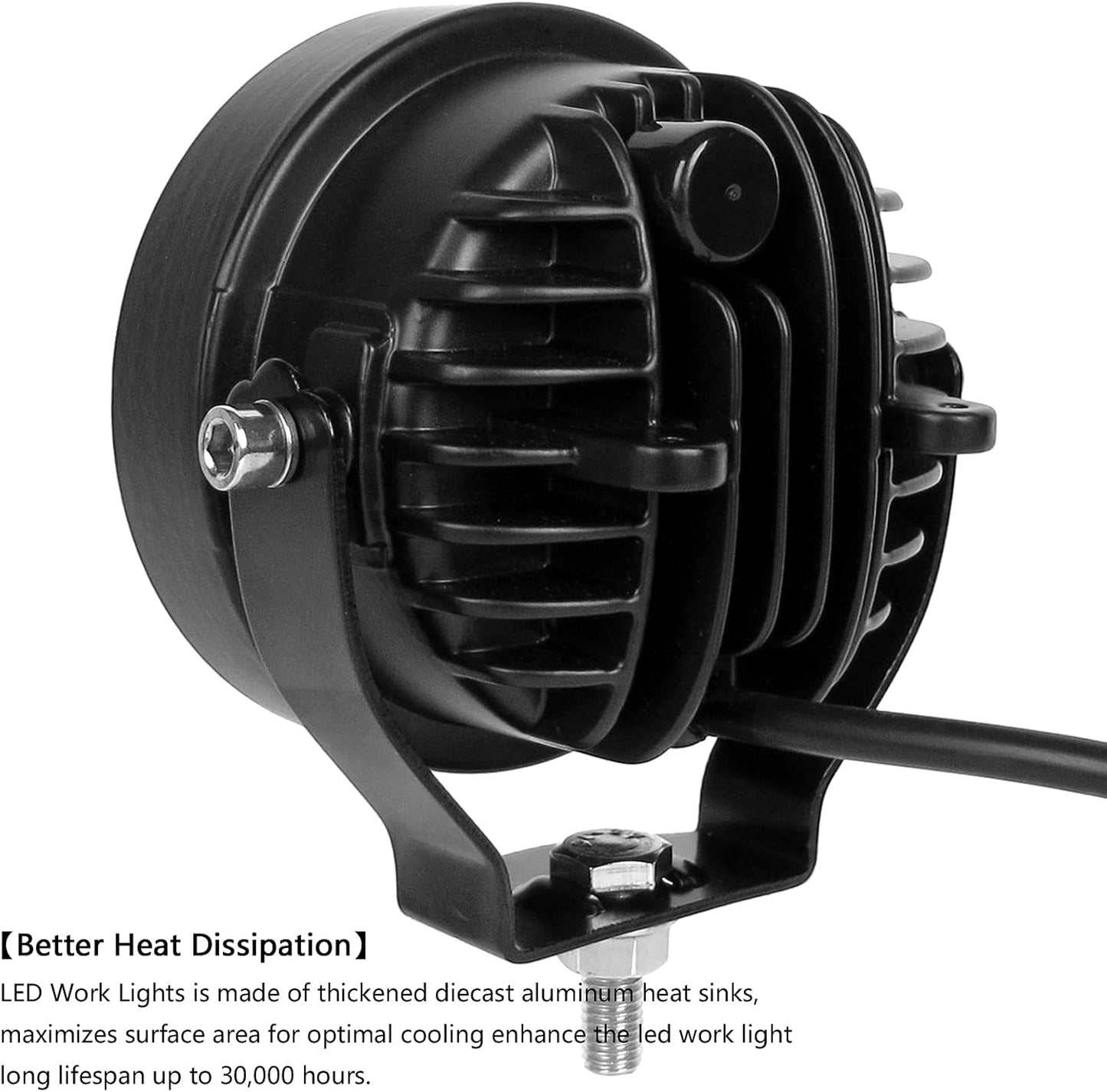 4 Inch Round Led Pod Lights, 60W Led Off Road Driving Fog Lights, Spot Auxiliary Bumper Light Bar Fit For 12V 24V Car Trucks Pickup ATV Boat Motorcycle (Pack of 2)