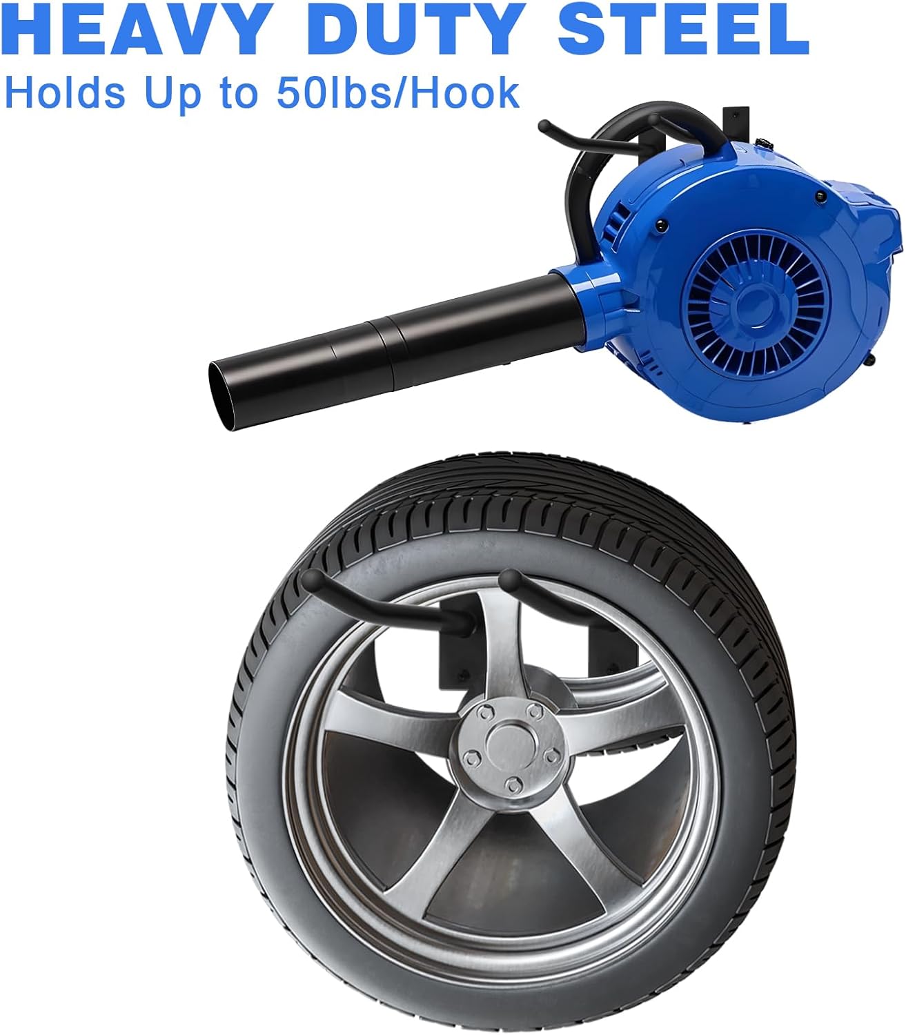 Garage Storage Mechanism Wall Mounted, Folding chair storage rack,Garden Tool Rack Manager Heavy-Duty Folding Chair, Suitablefor Car Tires, Ladders, Chairs, Strollers (Black (2-pack))