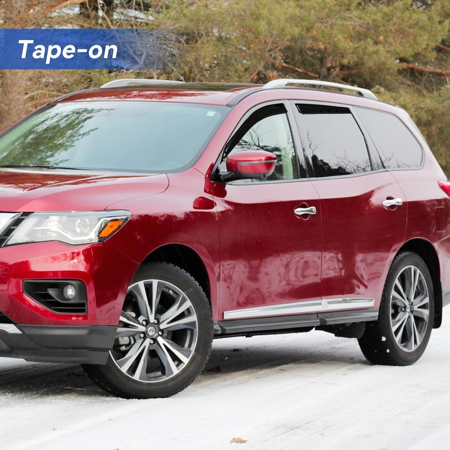 Window Visors Rain Guards for 2013-2021 Nissan Pathfinder, Out-Channel Window Vent Wind Deflectors Visors Shades for 13-21 Pathfinder S SV SL Platinum