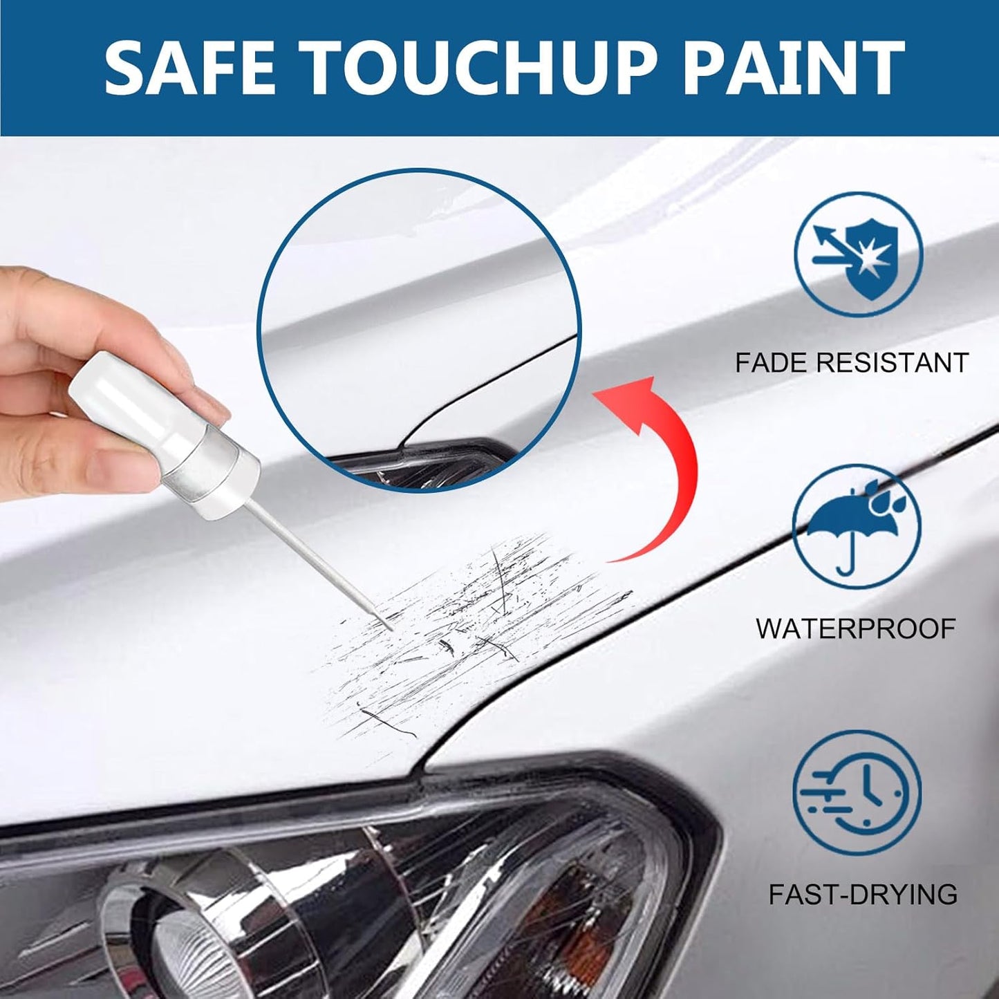 Snow White Pearl(SWP) Touch Up Paint for Kia-Exact Match 2 in 1 touchup Paint Pen for Chips and Nicks Repair Car Paint Scratch Repair Kit