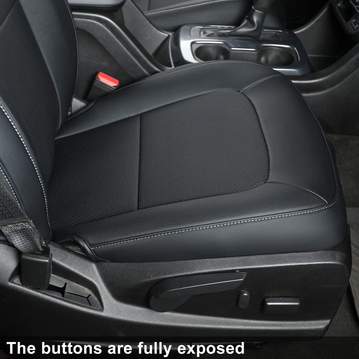 LUCKYMAN CLUB Chevy Colorado Seat Covers, fit for 2023 2024 2025 Colorado Crew Cab Z71 LT ZR2 Work Truck with Faux Leather (Black)