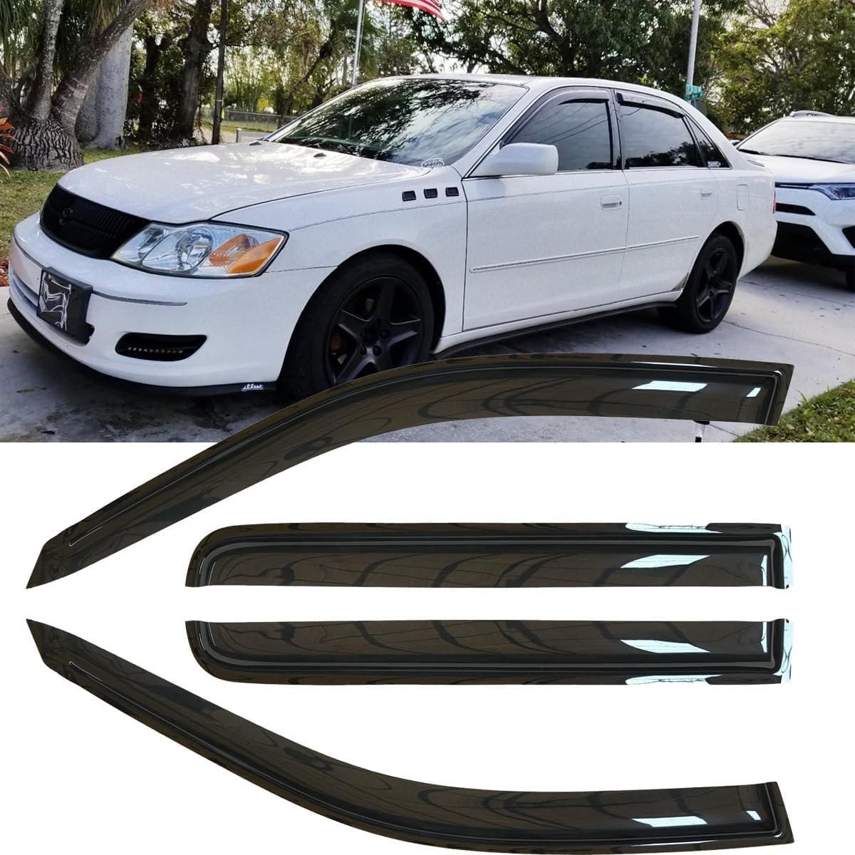 4pcs Original Shatterproof Window Wind Deflectors for Toyota Avalon 2019-2022,Rain Guards,Nice Looking Window Visors for Avalon 19-22 T188