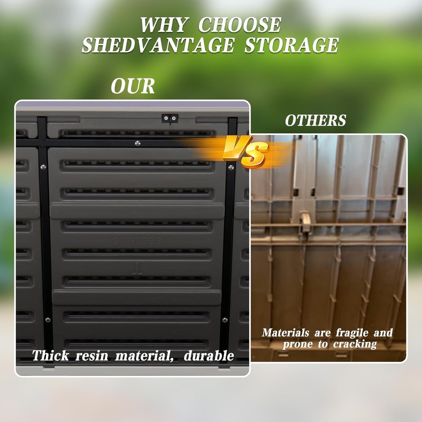 Premium Pro Edition 100 Gallon Lockable Resin Deck Box, Waterproof & UV-Resistant Outdoor Storage Box for Outdoor Cushion Storage, Garden Tools & Pool Accessories Storage, Brown