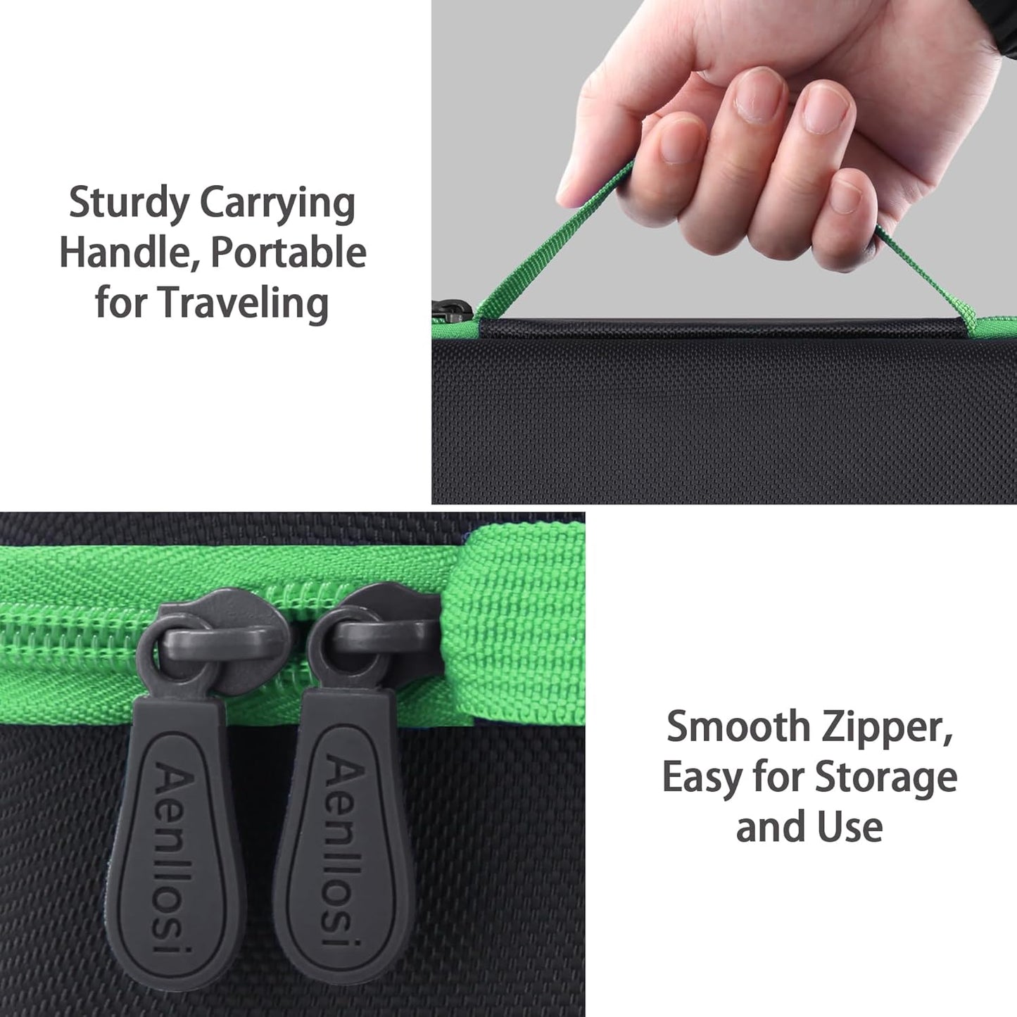 Aenllosi for HULKMAN Alpha85/Alpha85S/Alpha Pro Jump Starter Hard Carrying Case, Black+Green (Case Only)