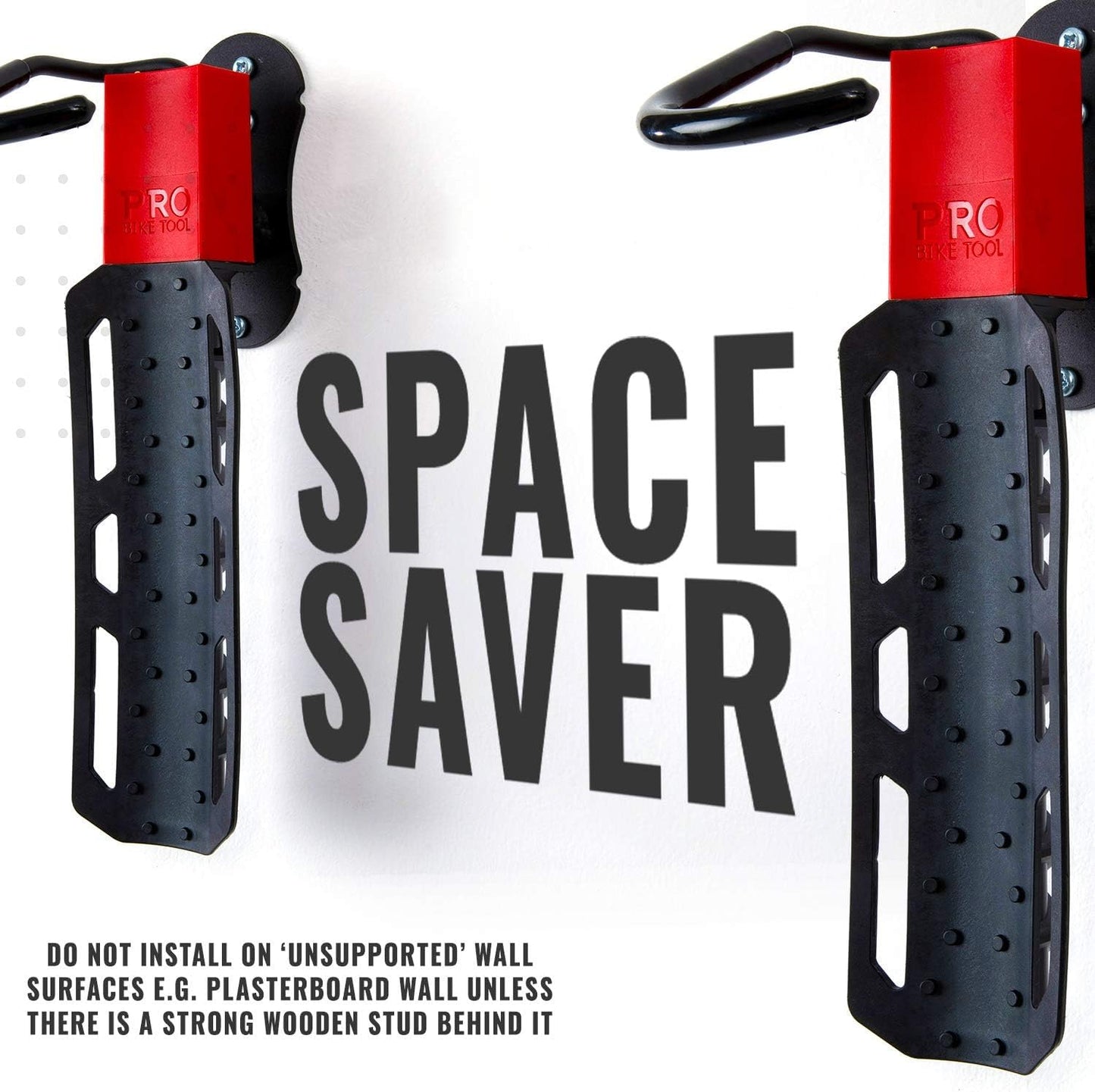 PRO BIKE TOOL Swivel Bike Rack - 2 Pack Indoor Wall Mount for Bicycles in Home and Garage - Vertical Hanging Rack for Space-Saving Storage - Secure Hook for MTB, Road, Hybrid and Kids Bikes