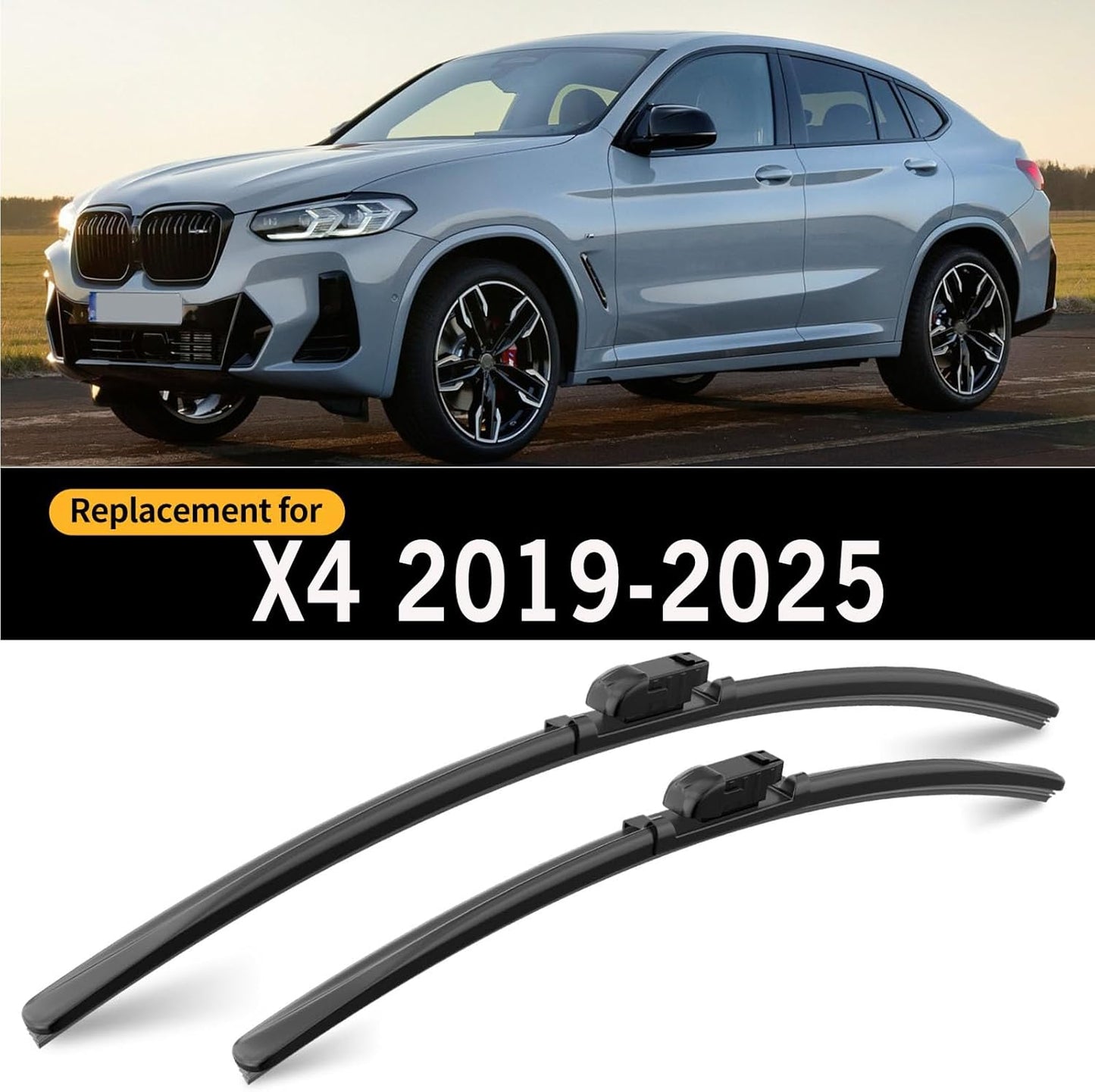 2 Pcs Front Windshield Wiper Blades, Replacement for BMW X4 2019 2020 2021 2022 2023 2024 2025 Car Window Wiper Blades