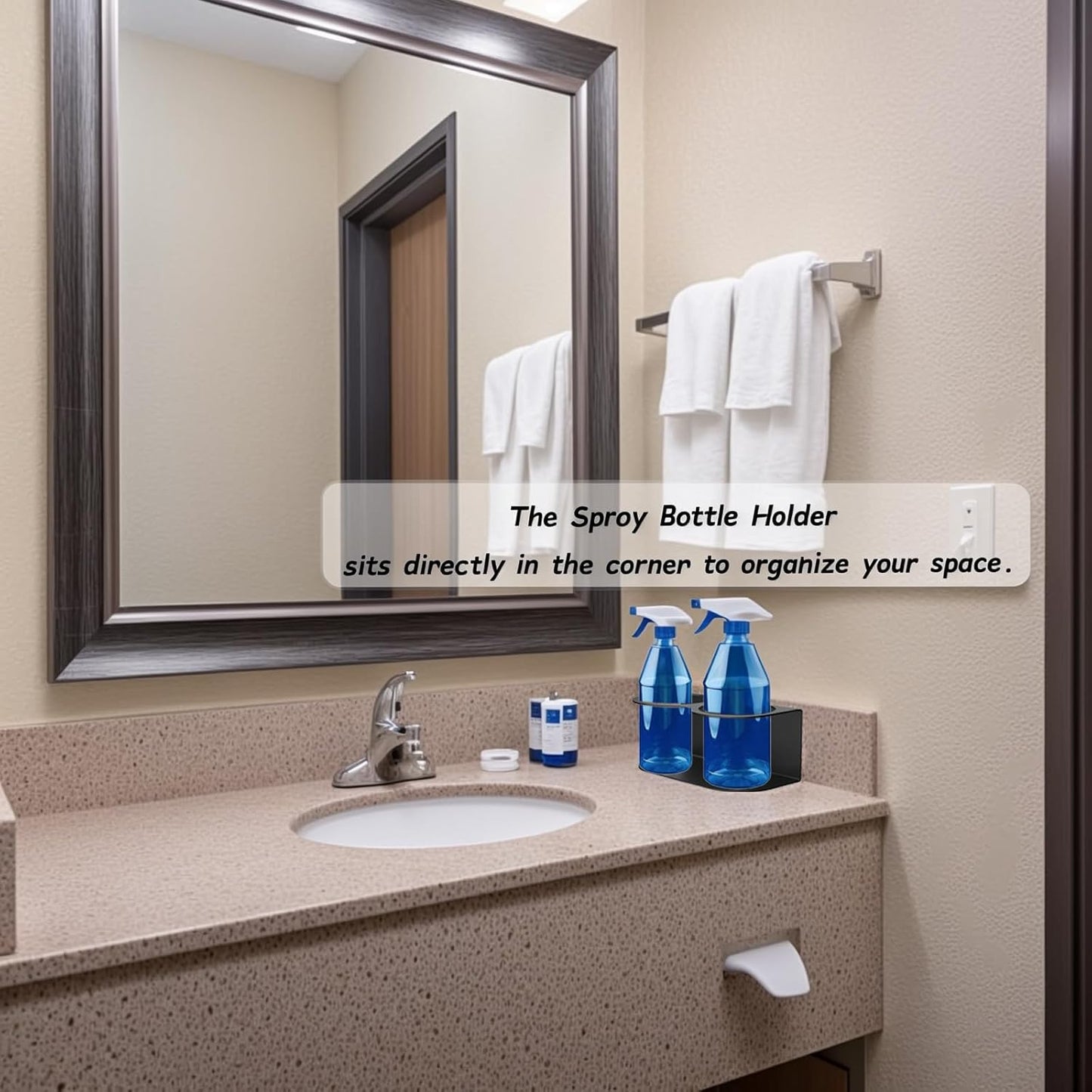 2 Pack Spray Bottle Holder Wall Mount, Metal Aerosol Spray Can Holder Rack Organizer with Double Holes, Heavy Duty Paint Bottle Can Storage Rack with Hardware Easy Install for Garage Home Workspace