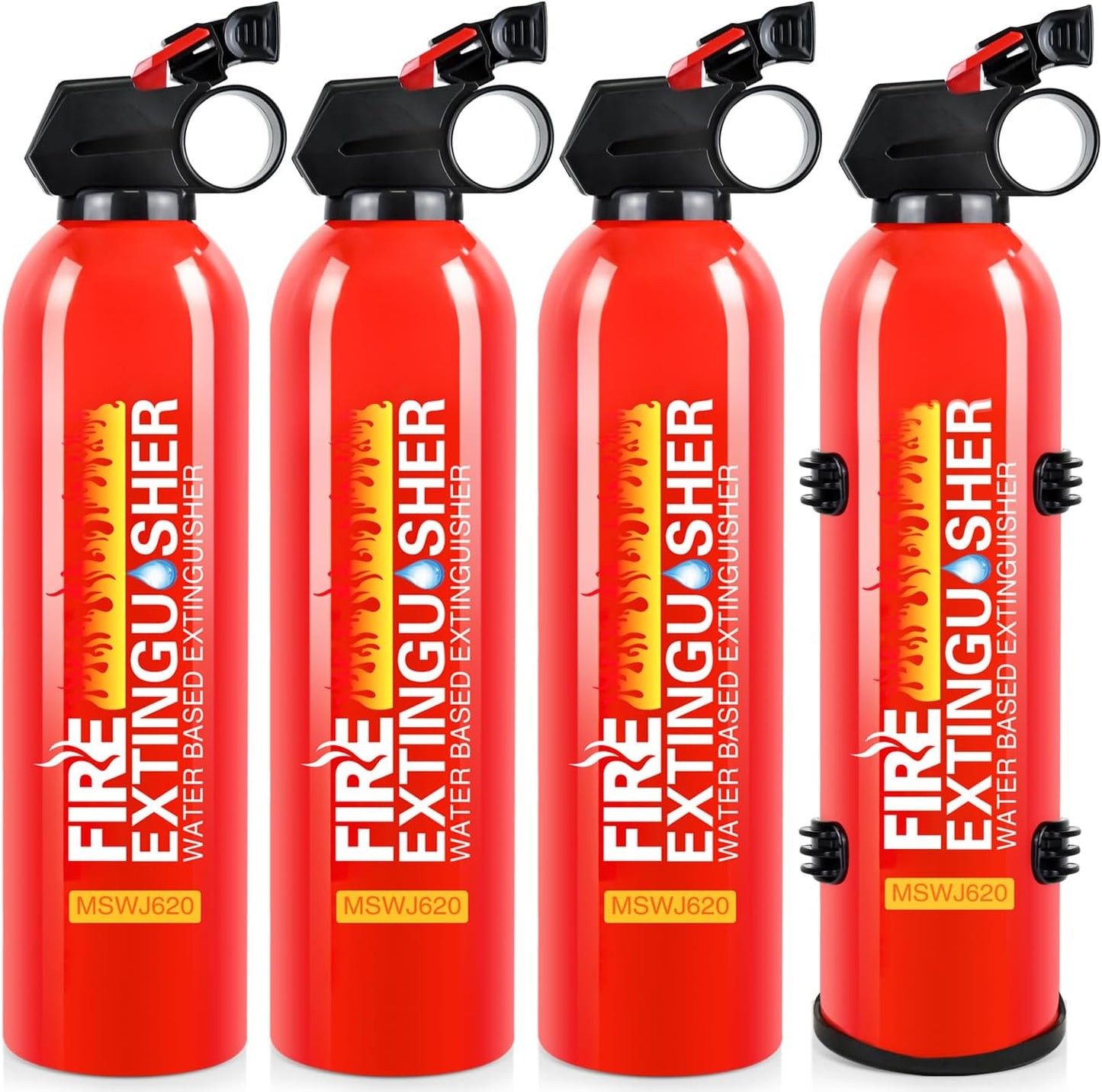 4 Pack Fire Extinguisher for Home with Mount - Upgraded 8-in-1 Portable Fire Extinguisher for Car Vehicle Boat House Kitchen, Water-Based Fire Extinguisher for A, B, C, K Fires