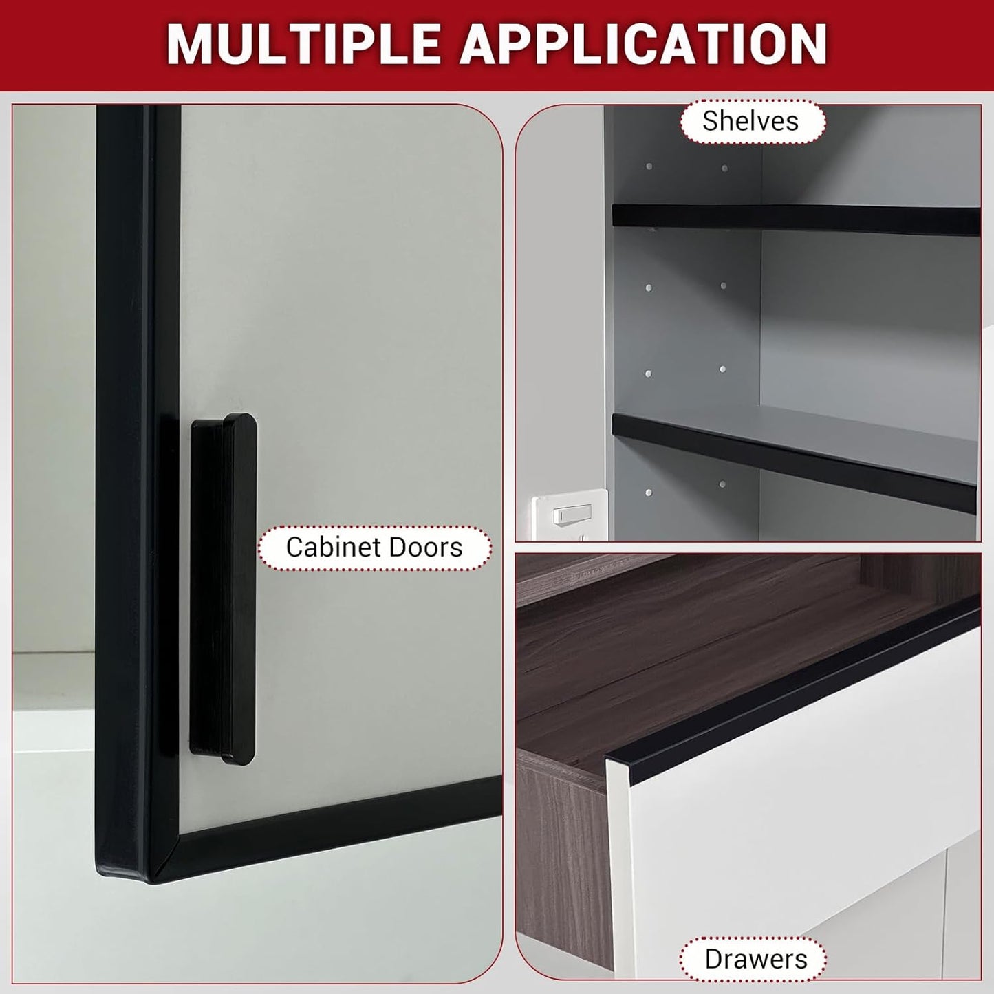 Rubber Edge Trim, 3/4" Self Adhesive Flexible U Channel Edge Protecter, EPDM Material Big Size Deep U Channel Gasket for Plywood, Tables, Desks, Cabinets, Black Color, 20Ft