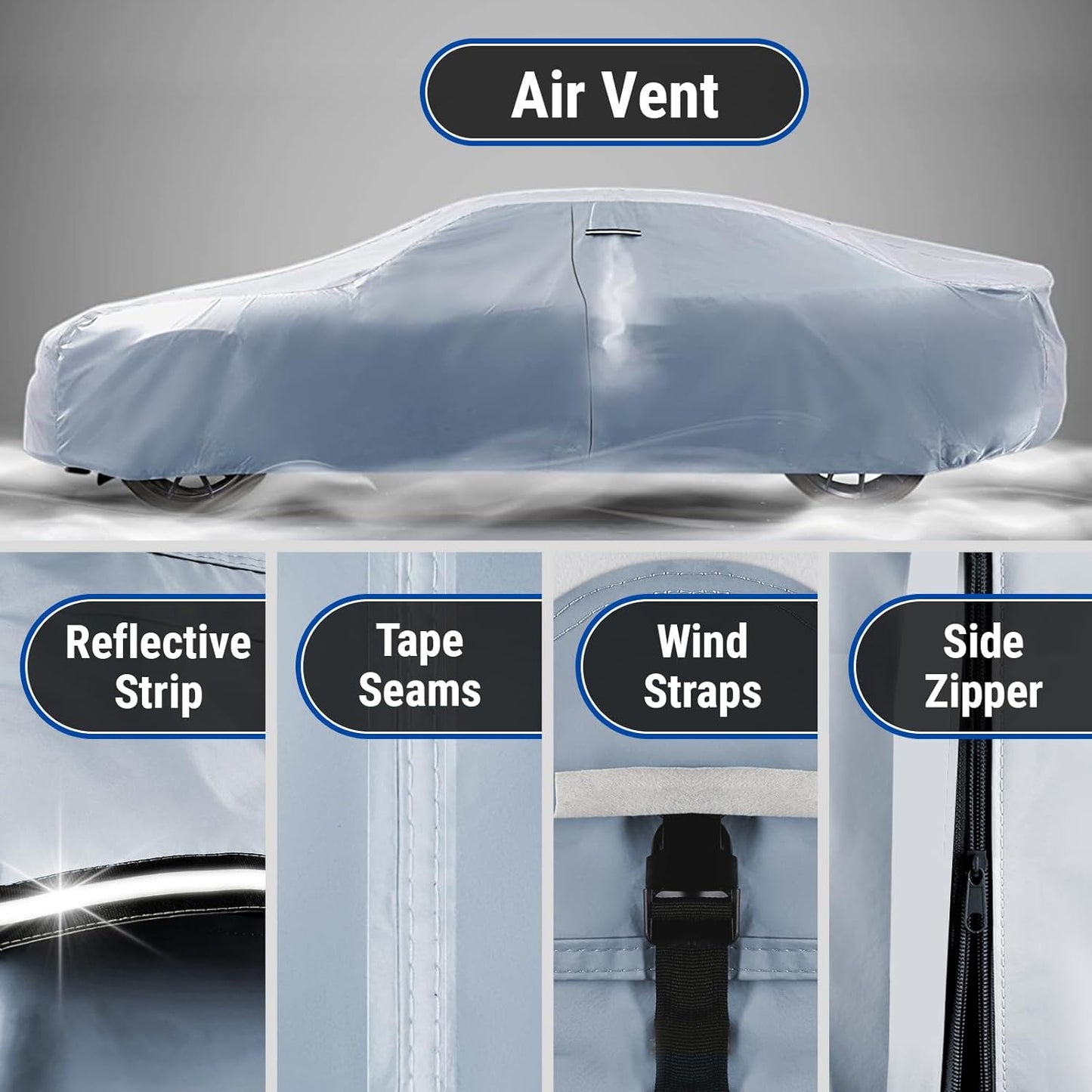 iCarCover Premium Car Cover for 1977-1985 Chevy Impala 4-Door, 2-Door Heavy Duty Waterproof All-Weather Automobiles Custom Fit Indoor Outdoor UV Snow Protection Covers with Straps and Bag