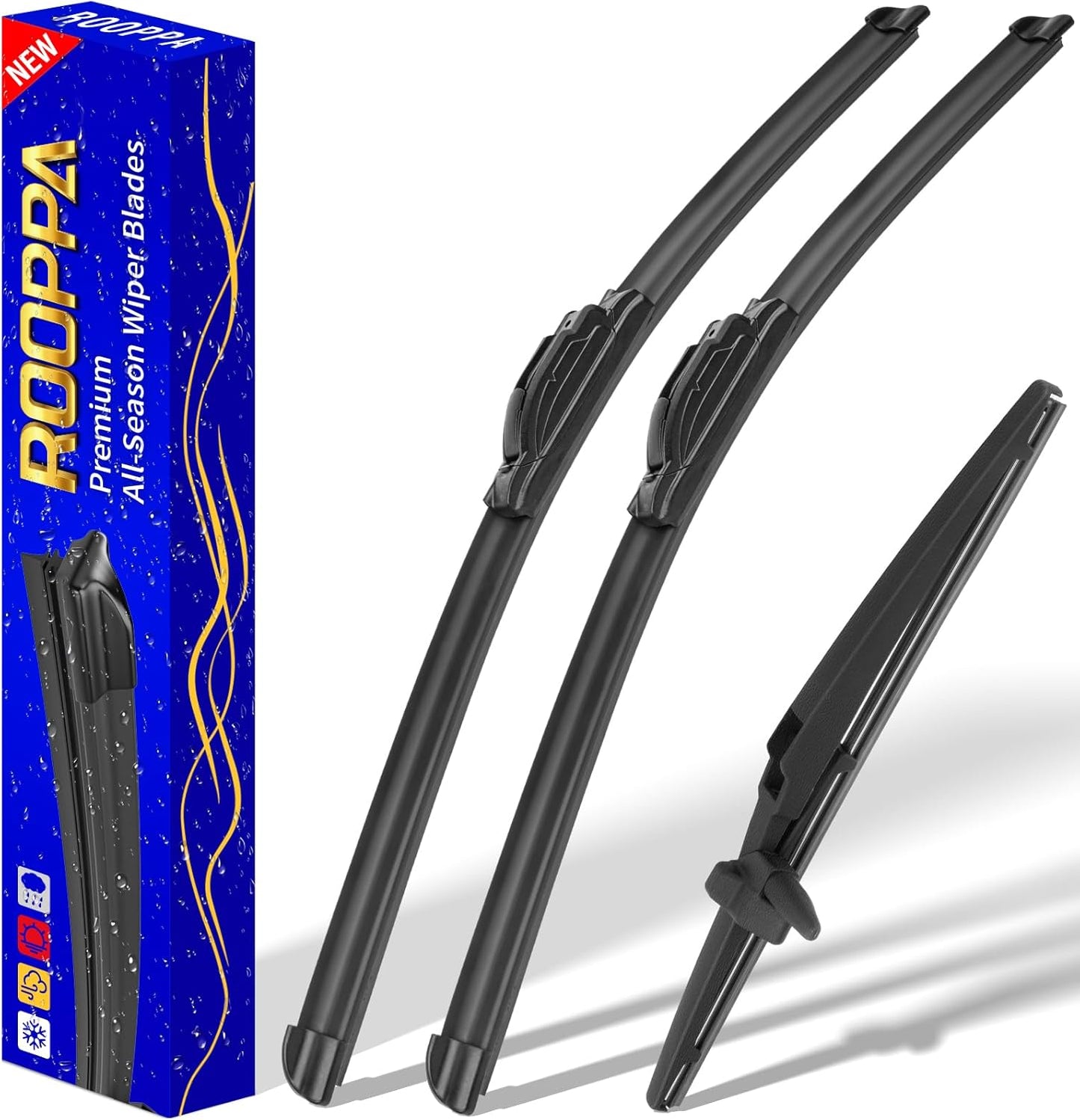 3 wipers Replacement for 2003-2009 Toyota 4Runner, Windshield Wiper Blades Original Equipment Replacement - 22"/20"/12" (Set of 3) U/J HOOK