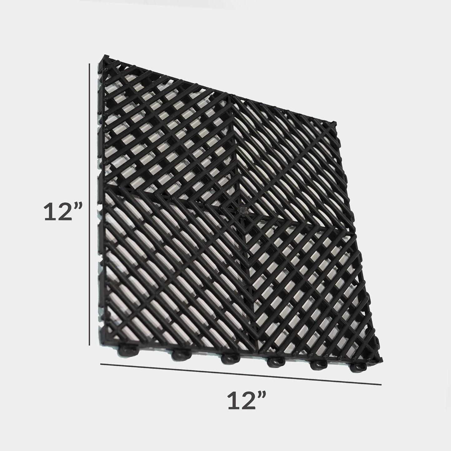 Interlocking Soft PVC Modular Garage Flooring Tile - 12"x12" | 5 Count - Pool Patio Floor, Ideal for Indoor and Outdoor Use, Interlocking Drainage Mats (Yellow, 12 x 12)