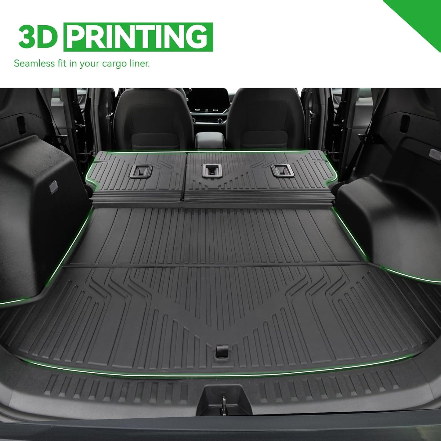 Cargo Liners & Backrest Mat for 2025 2026 Chevy Equinox Fuel (Only for Gas)/2025 GMC Terrain, All Weather TPE Trunk Mat Back Seat Cover for Chevrolet Equinox Accessories