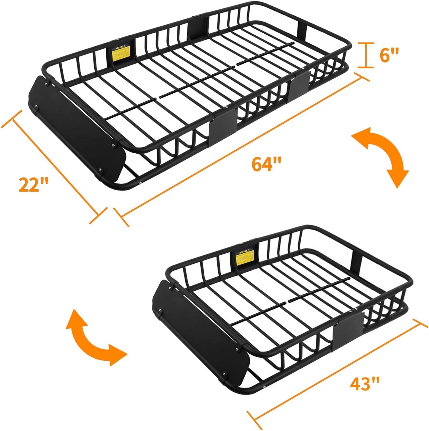 XCAR 64"x 23"x4" Skinny Roof Basket Cargo Carrier - Heavy Duty Steel Rooftop Cargo Rack - Automotive Top Mount Roof Racks for Car Truck SUV Luggage Camping Gear Storage Transport
