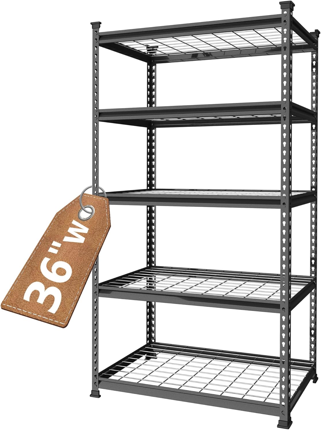 WORKPRO 5-Tier Metal Garage Shelving Unit, 36”W x 18”D x 72”H Storage Shelves, Adjustable Storage Rack Heavy Duty Shelf, 4000 lbs Load Capacity (Total), for Garage, Kitchen, Bathroom, Warehouse