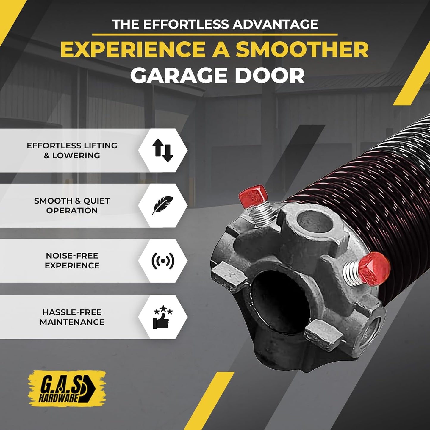 Garage Door Torsion Spring 234x1.75x31 Includes 1” Steel Bearing, Non-Slip Gloves, and Winding Bars for Left and Right Side of Garage Door Precision E-Coating 5-Year Warranty Min. 30,000 Cycles (Pair)