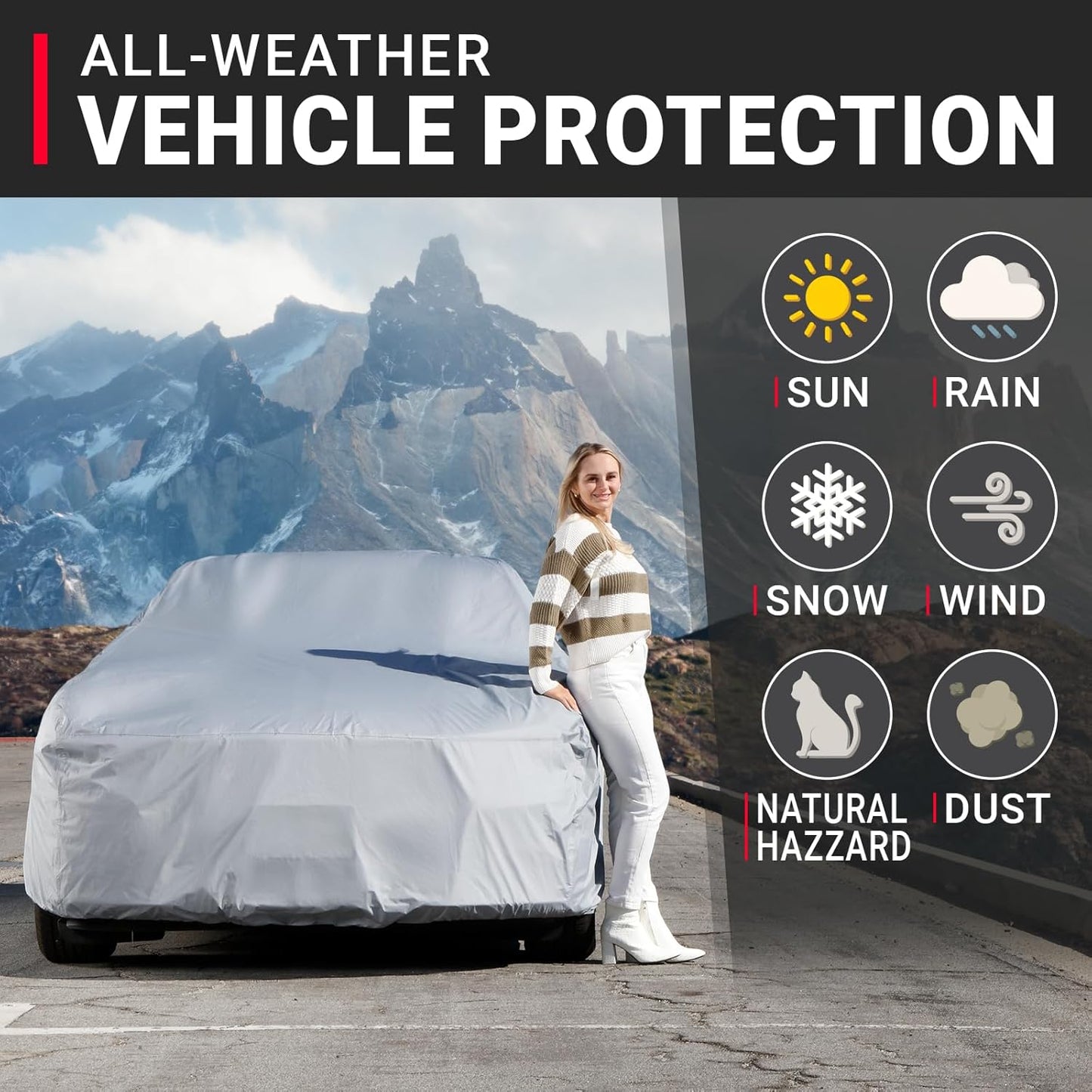 iCarCover Custom Car Cover for 1962-1967 Chevy Nova 2-Door Waterproof All Weather Rain Snow UV Sun Hail Protector for Automobiles, Automotive Accessories Full Exterior Indoor Outdoor Car Cover