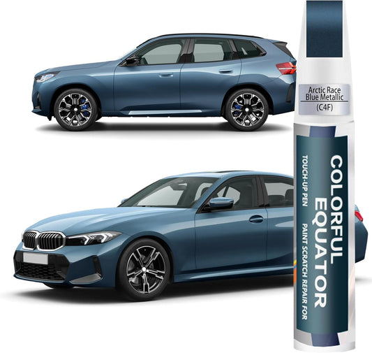 Arctic Race Blue Metallic(C4F) Touch Up Paint for BMW, Car Paint Pen Scratch Repair Two-In-One Touch Up Paint, Premium Car Scratch Remover for Deep Scratches