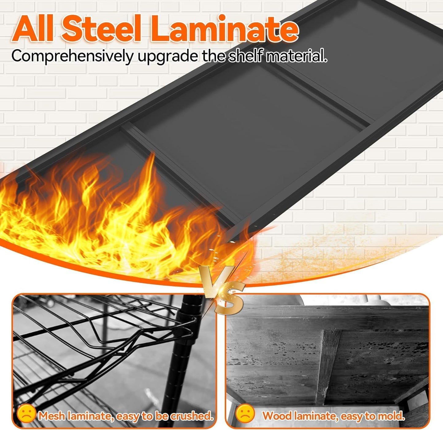 Metal Garage Shelving Unit, Heavy Duty 5-Tier Adjustable Storage Rack, Steel Shelving,2000 lbs Capacity, Industrial Shelves for Heavy Tools and Equipment (5-Tier 59" H x24 W x 14" D)