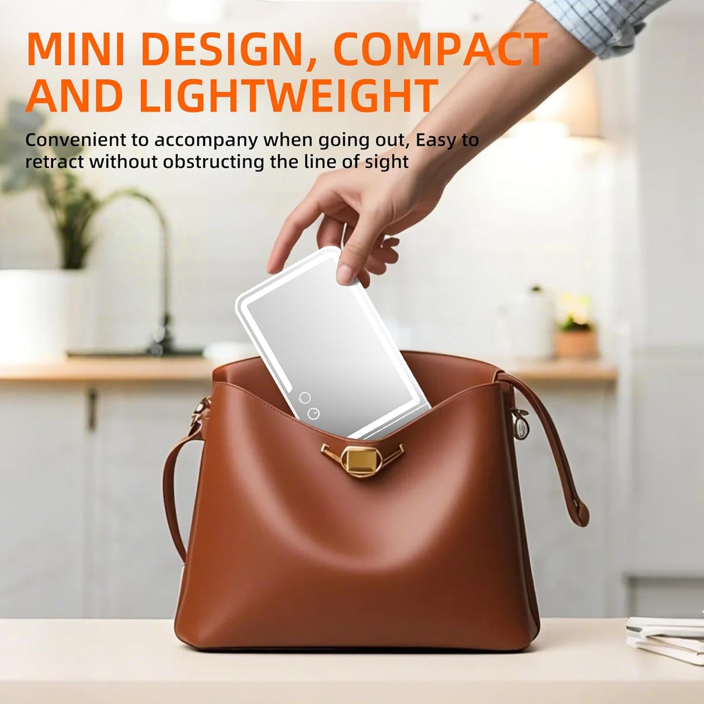 car mirror vanity Rechargeable Led, 3 Light Modes,Dimmable Touch Screen,Side with triple magnification mirror image (1)