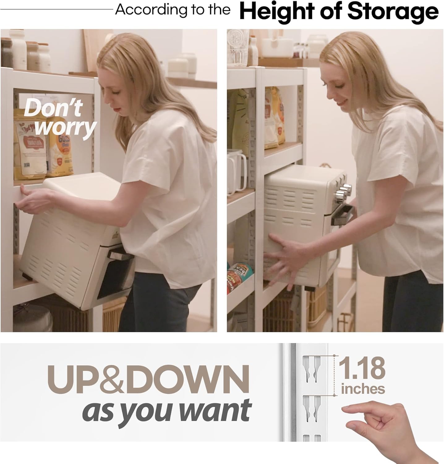 HOMEDANT House 5 Tier 24.4" W Laminated Metal Shelving Unit Adjustable Storage Utility Rack Heavy Duty Shelves Organization Multipurpose Shelf Kitchen Garage Pantry Closet 4 Pack