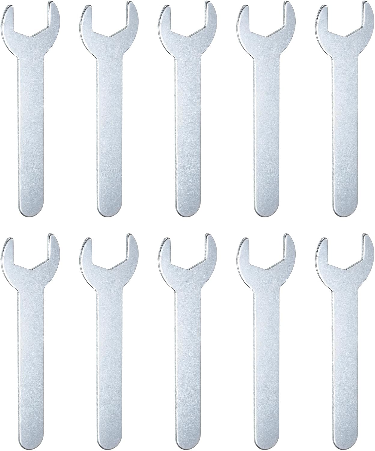 HARFINGTON 10pcs Small Wrench Open End Wrench 19x108x2mm Metric U-Shaped Single Open Ended Spanner Super Thin Small Flat Head Galvanizing Wrench for Automotive Repair Furniture Assembly
