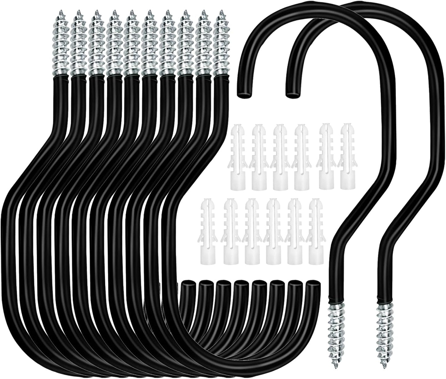 Bike Hooks Heavry Duty 12 Pack,Bicycle Storage Hanger Screw in Ceiling Hooks,Utility Hooks for Wall,Garage,Garden Organization and Storage,Fits Hanging All Bike Types,Bicycle Storage Hooks