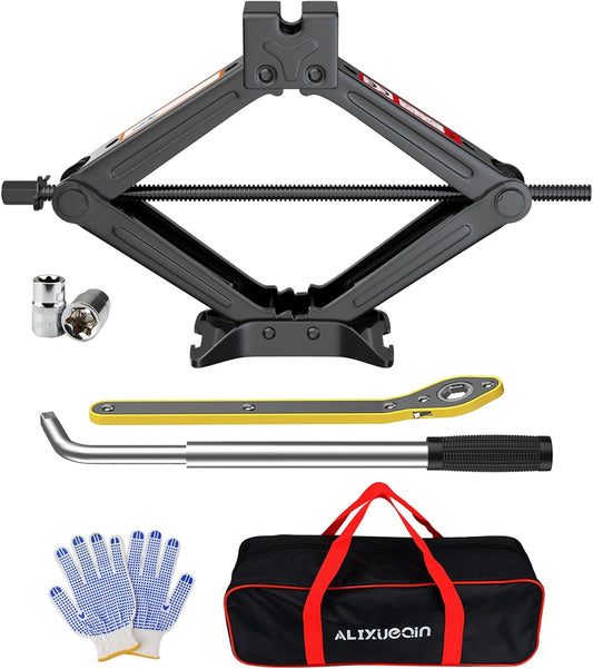 Scissor Jack for Car, 2 Ton (4409 lbs) Car Jack Kit for Sedan, SUV, MPV, Universal Tire Changing Kit with Lug Wrench