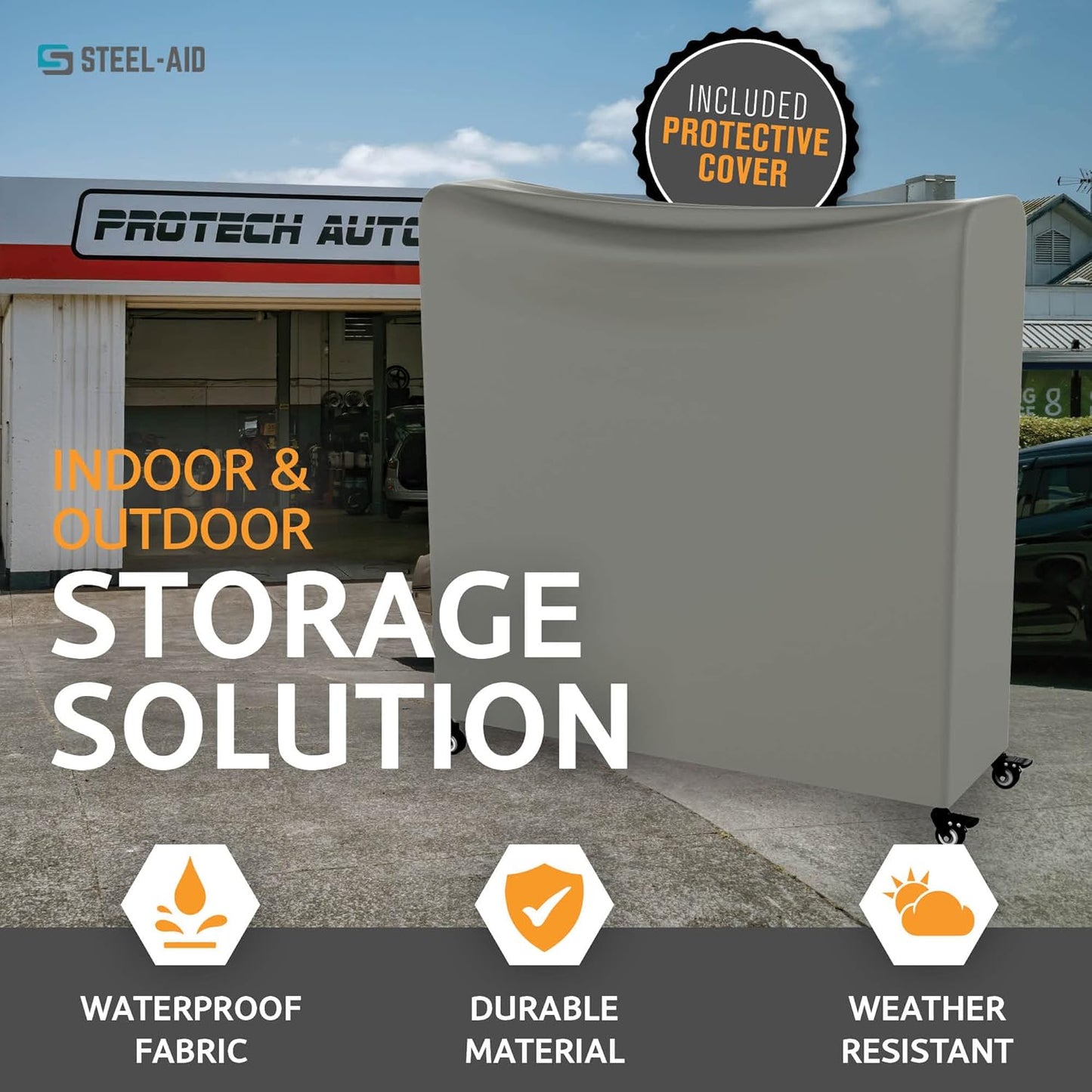 Rolling Tire Rack – Metal, Adjustable, Tire Stand & Protective Cover, Included 4 Adjustable Non Rolling Legs [Updated 48'' L with 4 Wheels Included]