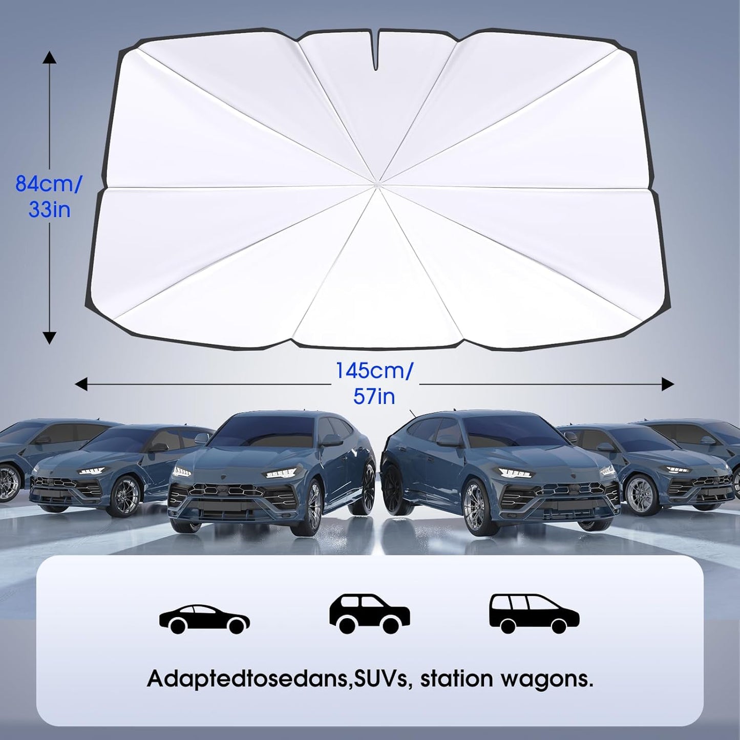helloleiboo 𝟐𝟎𝟐5 𝑼𝑷𝑮𝑹𝑨𝑫𝑬 Foldable Car Windshield Sun Shade Umbrella,360° Rotating Sunshade for Car Windshield Front Window Reflective Heat Automotive Interior Sun Protection for Cars Trucks