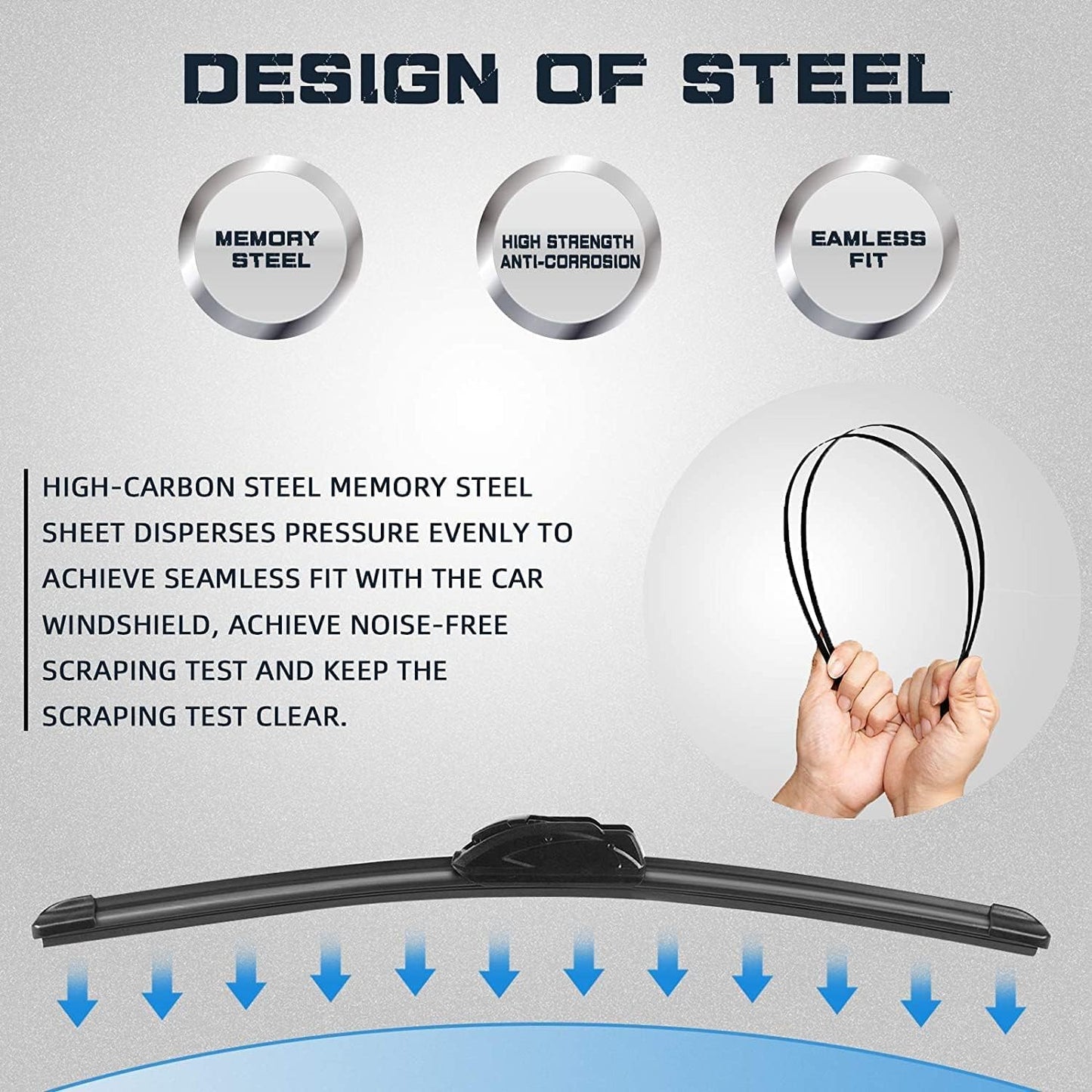 AUTOBOO 22"+20" Windshield Wipers with 11" Rear Wiper Blade Replacement for Jeep Renegade 2015 2016 2017 2018 2019 2020 2021 2022 2023-Original Factory Quality (Pack of 3)