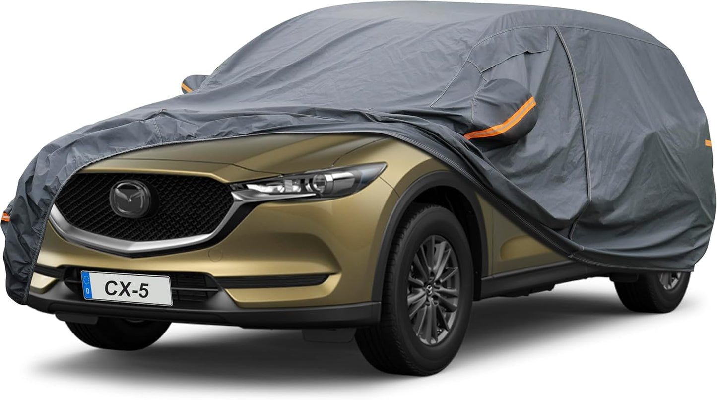 Premium Car Cover Custom Fit Mazda CX-5 CX5 (2012-2025), 16 Layers Heavy Duty Car Cover Waterproof All Weather with Zipper Door for Sun Rain Snow Dust Uv Protection