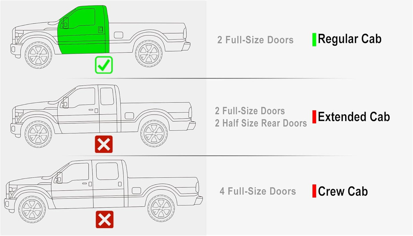 APS Running Boards (Nerf Bars Side Steps Step Bars) Compatible with Ford F250 F350 Super Duty 1999-2016 Regular Cab (Stainless Steel Black Powder Coated 6 inches)