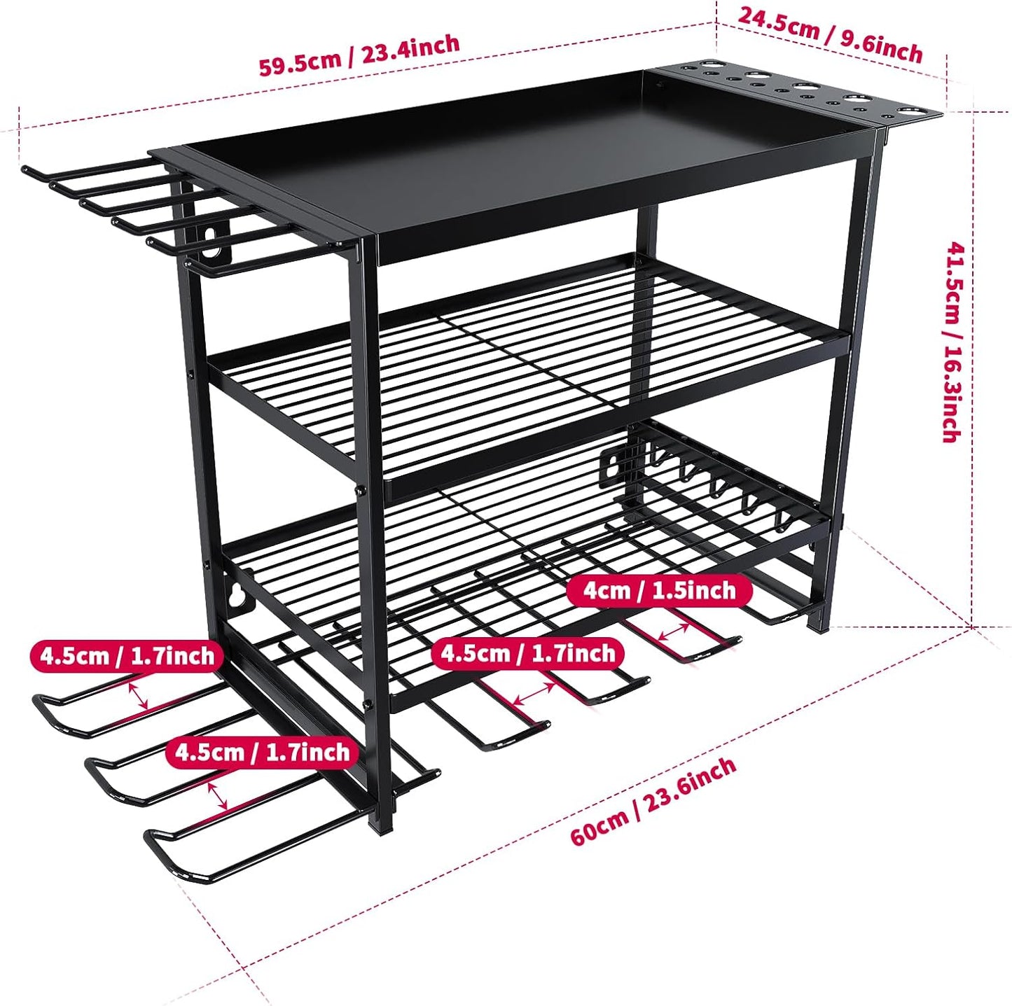 Power Tool Organizer - Garage Tool Holder and Storage (Black, B)