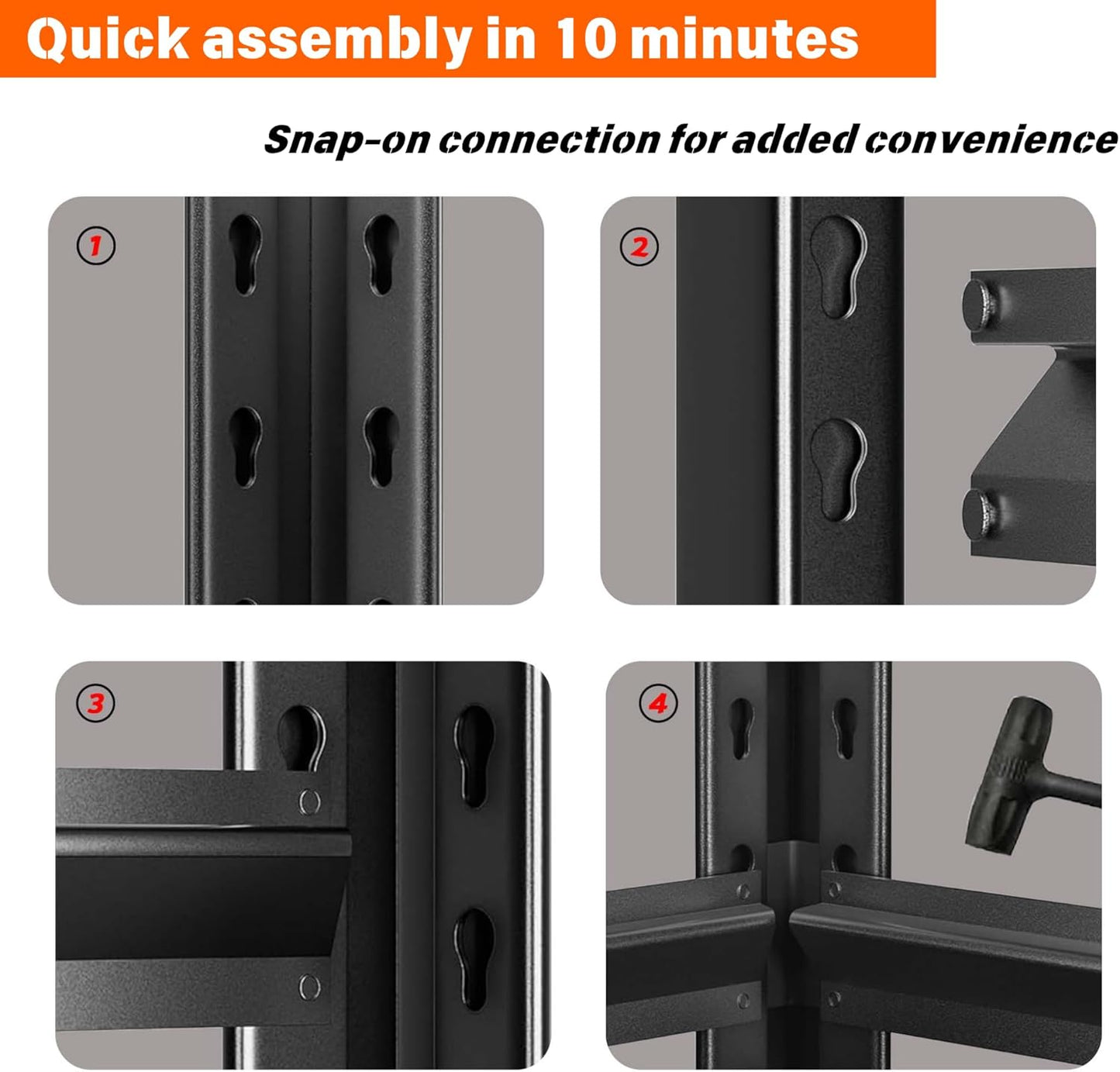 Metal Garage Shelving Unit, Heavy Duty Adjustable Storage Rack, Steel Shelving,2000 lbs Capacity, Industrial Shelves for Heavy Tools and Equipment (4-Tier 44" H x 20" W x 14" D)