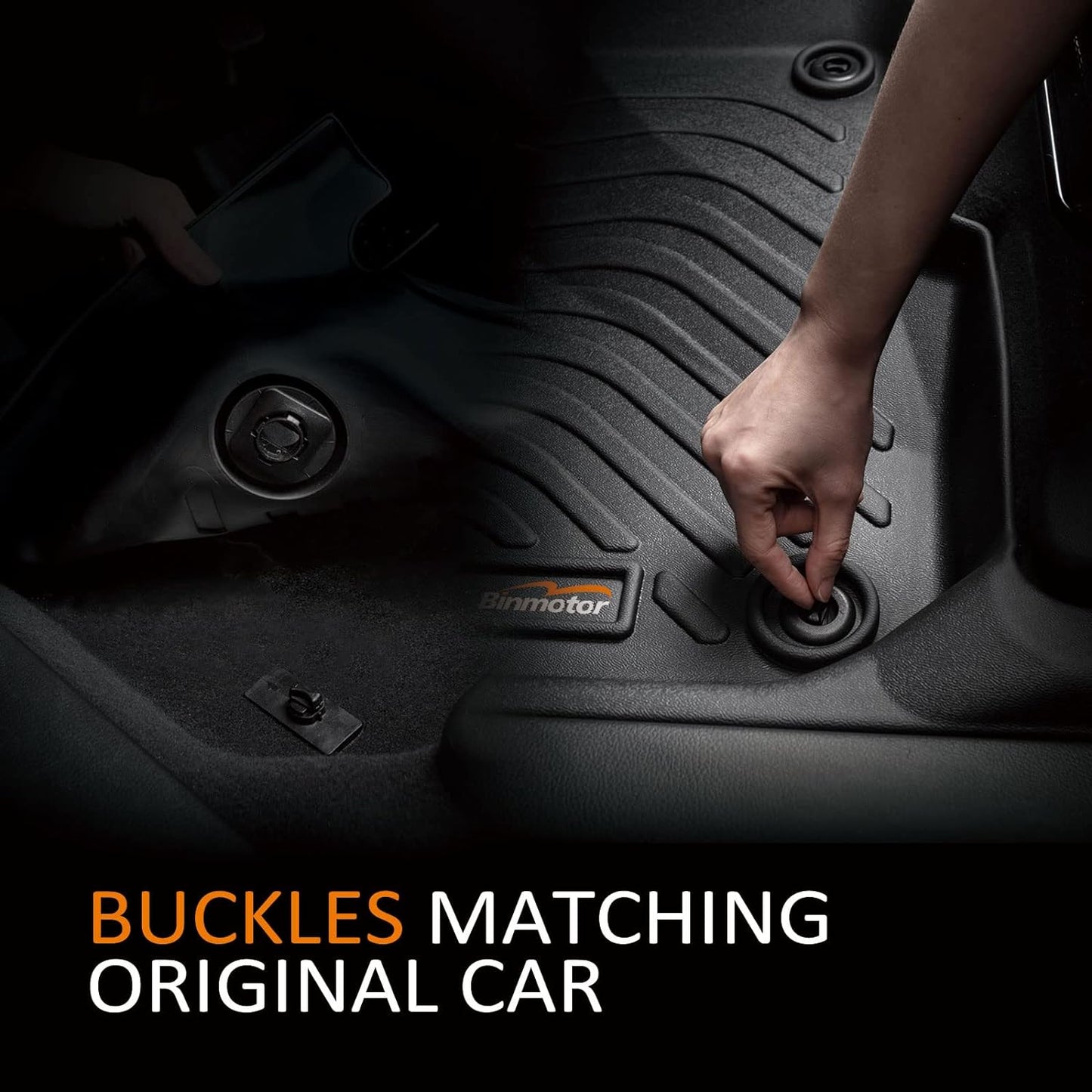 Binmotor-Floor Mats & Cargo Liner Set for Buick Enclave 2018-2024, All Weather Car Floor Mat, TPE Rubber Liners Cargo Trunk Mat for Accessories