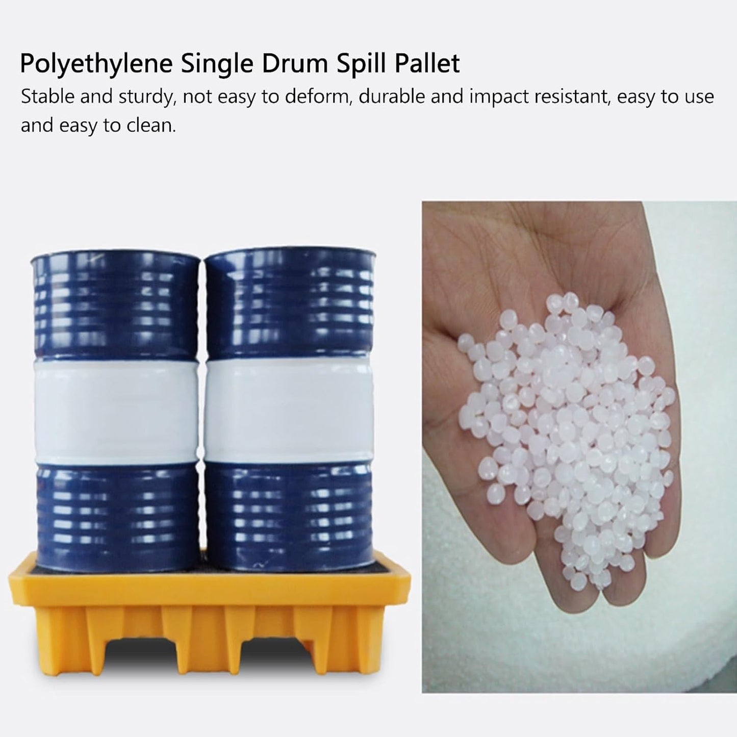 2 Drum Containment Spill Pallet, Polyethylene Low Profile Paint Bucket Tray, Industrial Garage Storage Detachable Shipping Leakproof Platform (Color : Yellow-5 Pack, Size : 19.3"x14"x3.7")