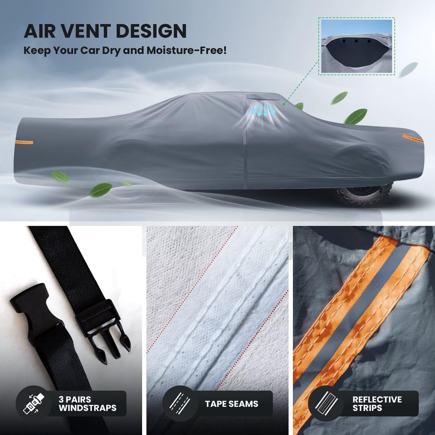 Waterproof Buick Century(1993-2005) Car Cover with Breathable Vents, [2025 Upgrade] Premium Covers with Cotton Liner and Zipper Door, Sun Rain Snow Dust Uv Protection.(Gift with Towel)