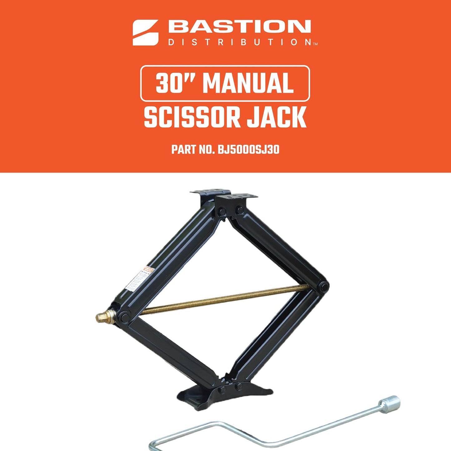 Bastion Distribution Two New 30" Scissor Jacks with Crank Handle | 5000lbs Capacity | 5-30” Height | Spray-Tested Powder Coated | BJ-5000MSJ30