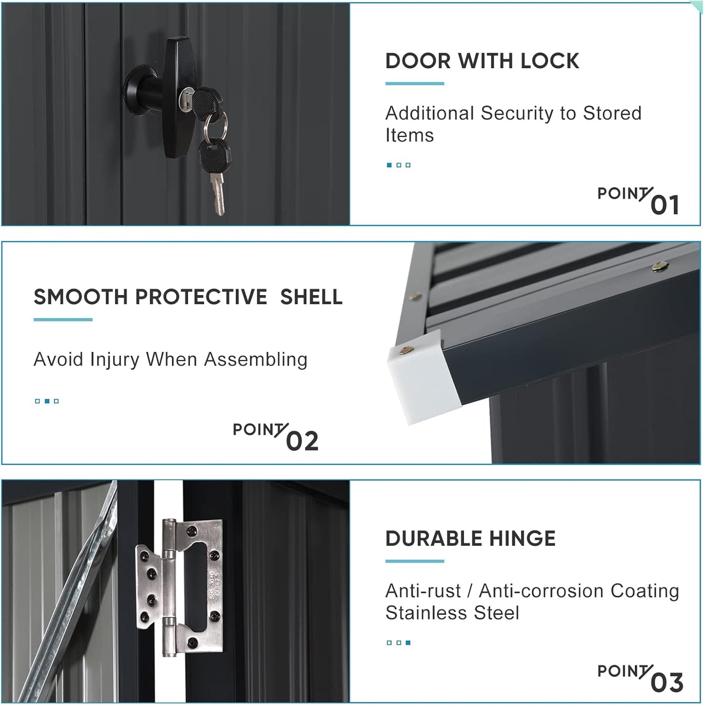 Verano Garden 10x8FT Outdoor Storage Shed, Large Galvanized Steel Metal Garden Shed with Window, Lockable Double Door, Outdoor Tool Shed for Backyard, Patio, Lawn(113.39"x98.03"x77.56")