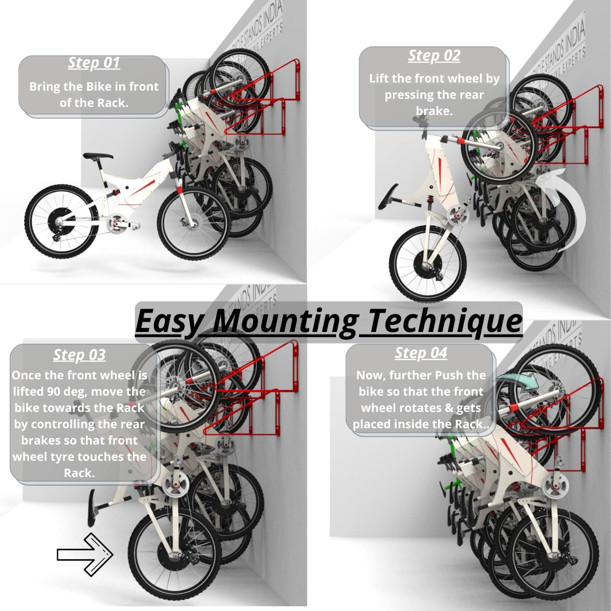 Bike Wall Mount Vertical Hanger for Home Space Saving Bike Rack Storage Mount for Garage or Home, Bicycle Holder for Mountain Bikes Road Bikes Holds up to 77lbs, Black,Pack of 1