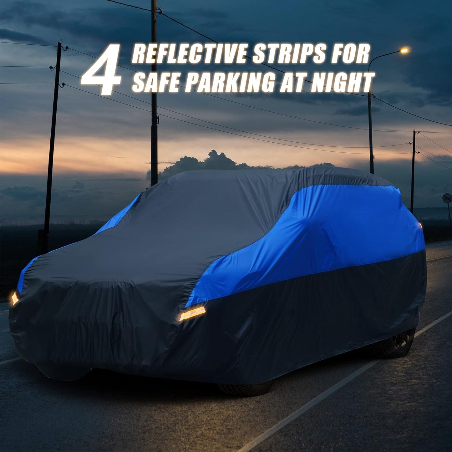SUV Car Cover Hatchback Cover Waterproof All Weather, Outdoor Car Covers for Automobiles with Zipper Door, Hail UV Snow Wind Protection, Car Cover, Fit SUV Jeep-Length (up to 181")