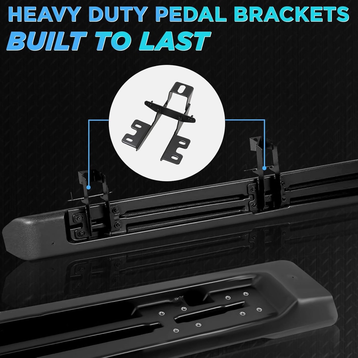 PZ 7" Running Boards Compatible with 2018-2025 Jeep Wrangler JL 4 Door, Matte Black Side Steps Nerf Bars