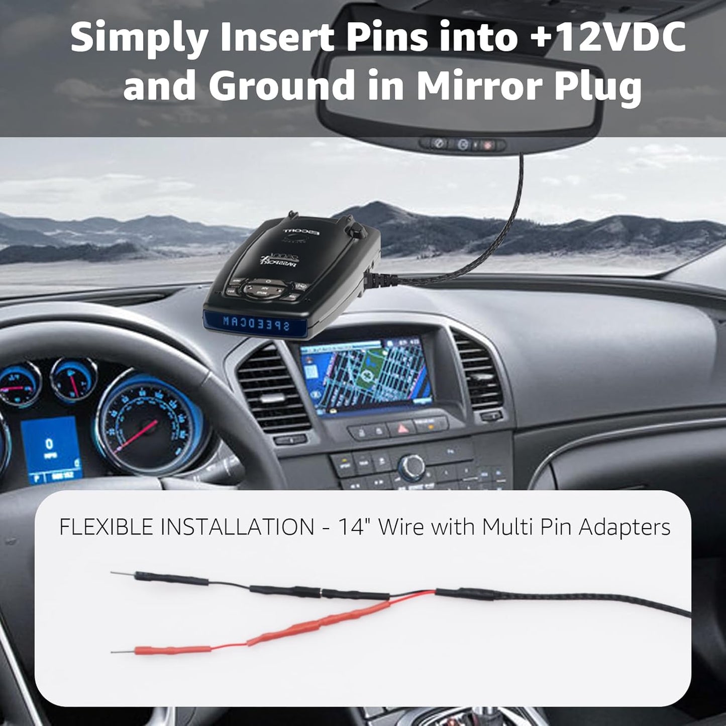 1PC RJ11 Replacement Mirror Wire Power Cord for Escort Radar Detectors，Fits Max 360C MaxCam Redline,Max Max2 Max 360,Inline Fuse,9500ix 8500x50 Redline Models ﻿