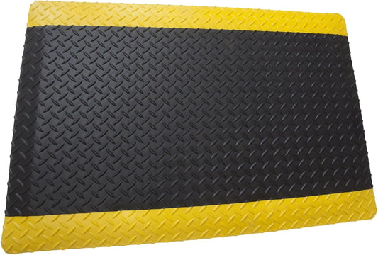 Rhino Mats, American Classic Diamond Anti-Fatigue Mats, Industrial Ergonomic Comfort Standing Mat for Work, Home, Garage, Office, Kitchen or Anywhere (Black/Yellow 9/16" Thick, 2 FT. x 6 FT.)